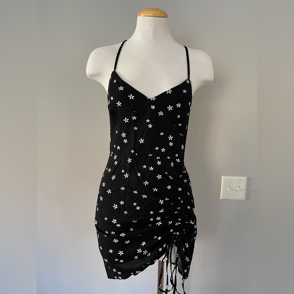 Pacsun Black Floral Mini Dress NWT
